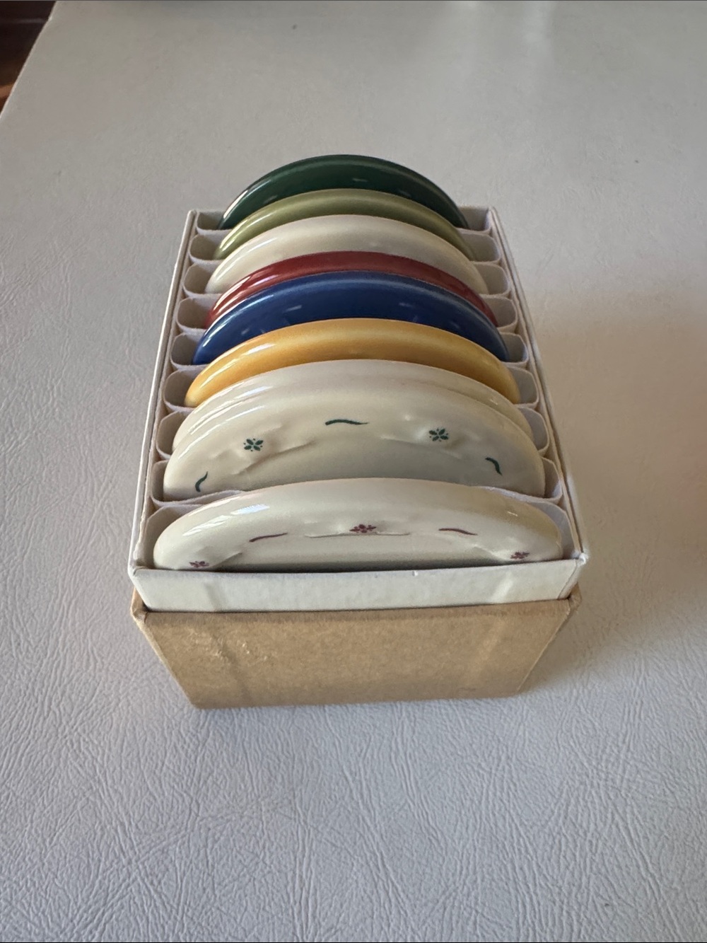 Longaberger “Woven Tradition’s” Ceramic Color Tile Samples.
Original Box;